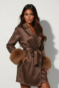 The Brown Pinstripe Robe