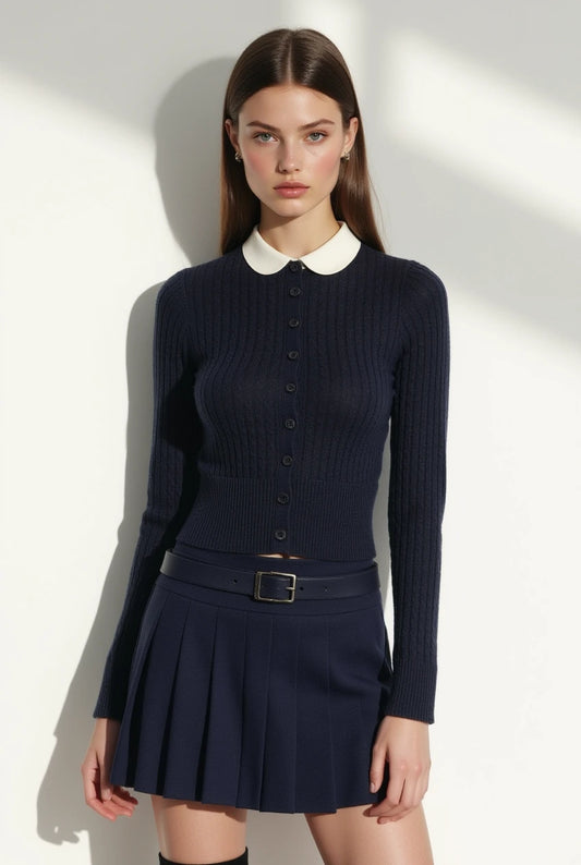 Brunell Navy Cardigan