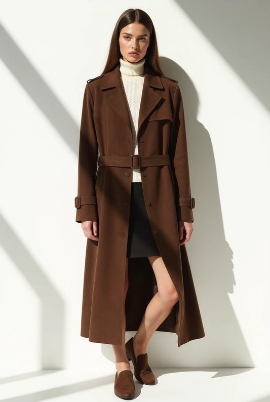 Donna Suede Trench